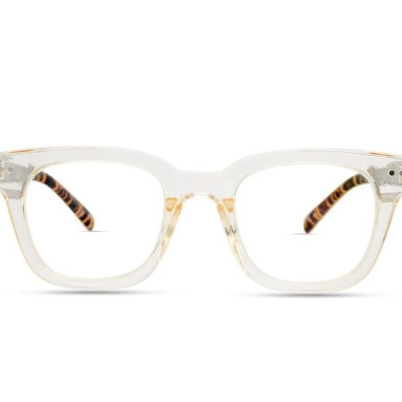 Rachel Zoe Go To Leah Marinka Blue Light Blocker Glasses In Nude Crystal New - Picture 2 of 8